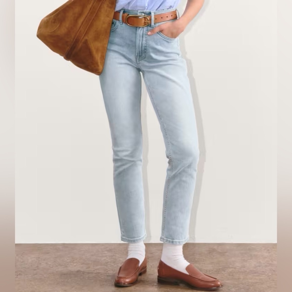 NWT Everlane The Cheeky Jean High Rise Low Stretch Ankle Size 26 in Sky Blue